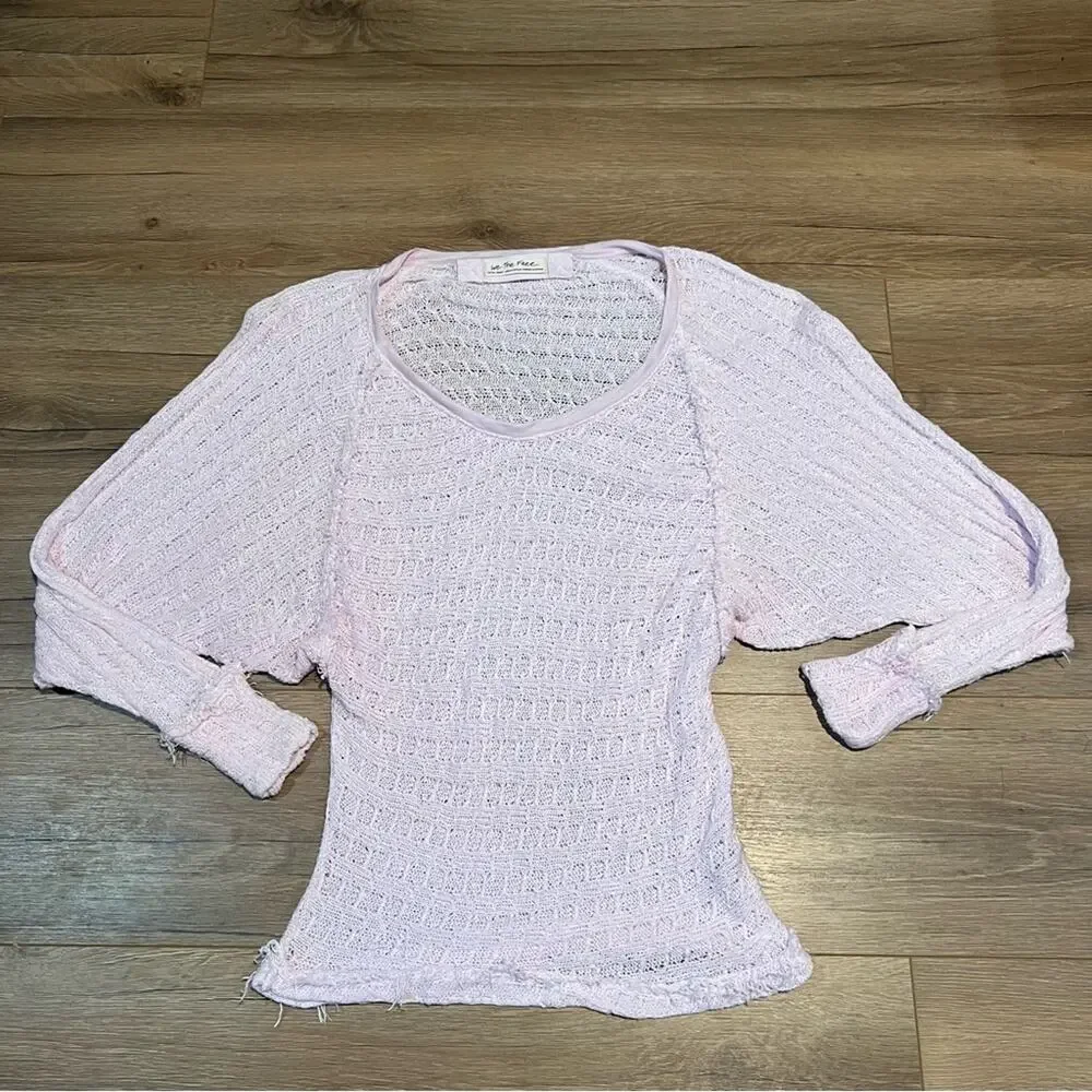 Free People We the Free Thein’s Hacci Top Blossom Pink Off the Shoulder Women’s